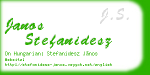 janos stefanidesz business card