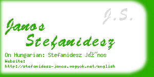 janos stefanidesz business card